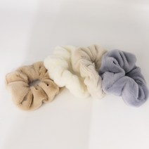 4color 밍크 퍼 헤어 곱창 뜨개 토끼털 슈슈 여성 겨울 예쁜 머리끈 부드러운 곱창끈