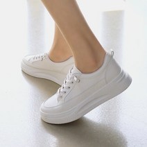 [바닐라슈] 리데니 베이직 고무통굽 키높이 밴딩끈 스니커즈(4cm)