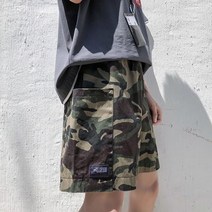 남성 여름 밀리터리 밴딩팬츠 카모패턴 데일리 스트릿 와이드 힙합카고포켓 20대 선물 남자 팬츠 여름