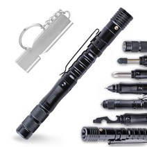 호신용펜 자기방어스틱 전술 펜 호신 LED 손전등 볼펜 창문 유리 브레이커 휘슬 멀티 툴 AliExpress, 한개옵션0