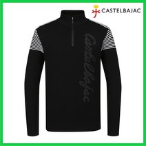 까스텔바작 남성 골조직 포인트 반집업 니트_3BGAFSW003BK