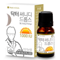 섭취가 편한 닥터써니디드롭스 액상 비타민D 1000IU 6ml 임산부 임신준비 와이프 아기 비타민디 무색무향무취, 2개