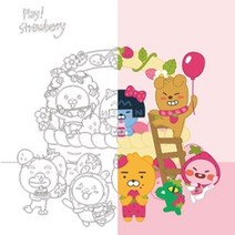아이러브페인팅 리틀프렌즈 DIY PAINTING 40 x 40 cm, 딸기 핑크