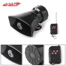자동차크락션 자동차 클락션 에어 전자 혼 car ccessories 12v 7 소리 130db 무선 전자 사이렌 시끄러운 자동차 경고 경보 경찰 화재 사이렌 혼