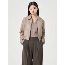 에잇세컨즈 페이크레더 블루종 점퍼 베이지 (32313ZBY2A)