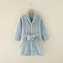롱 니트원피스 가을 겨울 어린이 목욕 가운 4-18 세 잠옷 따뜻하고 핑크색 파란색 타올 남아/여아 십대