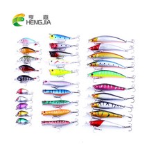 민물 바다 용품HENGJIA-낚시 미끼 세트 30 개 인공 워 블러 미노우 크랭크 베이트 탑 포퍼 키트 pesca 낚, 한개옵션0
