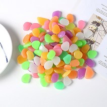 정원 야광돌 원예 어항 수조 야광자갈 50P 혼합 돌 원예 어항 조약돌 야광 자갈 정원 조경 인공, 야광돌50P-색상혼합