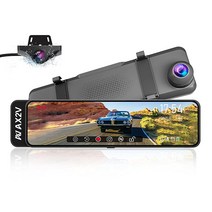 AX2V 11인치 미러 대시 캠 1080P 전면 및 후면 듀얼 레코더 자동차 후방 뷰 미러 DVR 방수 백업 카메라 슈퍼 나이트 비전 풀 터치 스크린 후진 지원 주차 모니터