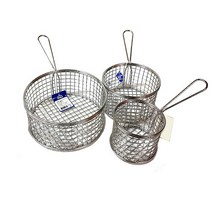 이딜리 스텐 튀김바스켓 사각원형 바구니 망 소/중/대, 원형-중, 1개