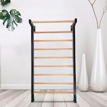 우드 월바 턱걸이 기구 철봉바 등반 늑목 사다리 운동, 나무 프레임 (1.88m x 1m)