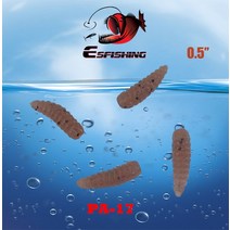 ESFISHING 소프트웜 미끼 얼음 낚시 액세서리 인공 플라스틱 소금 및 향기 구더기 0.5 인치 100 개, 11.PA17 - 0.5in 100pcs
