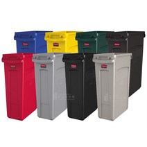 러버메이드 벤티드 슬림짐 휴지통 뉴슬림짐세트/60L 80L 분리수거 쓰레기통, 뉴슬림짐 87L, 갈색