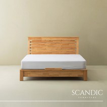 [스칸딕] 침대의 정석 번드 원목 통깔판 슈퍼싱글(SS)평상형 + 서포트 온탑 매트리스 포함, 라이트 내츄럴