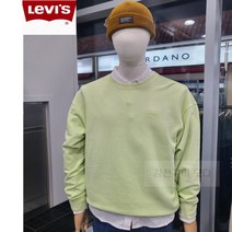 리바이스 형광색 라임 남여공용 오버핏 맨투맨