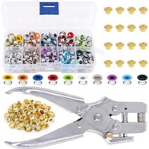 400pcs 3/16 인치 금속 그로밋 키트 1pcs 구멍 구멍 펀치 펜치 금속 구멍 키트 구두 구멍 아이렛 그로멧 세트, 하나, 은