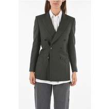 Maison Margiela MM0 피크 LAPEL 더블 브레스트 울 블레이져 S29BN0359 S53407 697