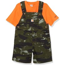 Carhartt 남아용 반소매 바디셔츠 & 캔버스 쇼트 톨 세트 블라인드 피로 카모, 4T
