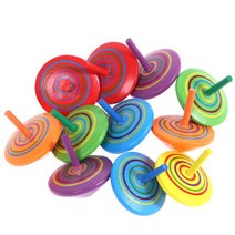 10Pcs 색상 나무 자이로 장난감 치료 아이 생일 게스트 선물 베이비 샤워 파티 호의 손가락 게임 공짜 Pina, 02 Wooden Random