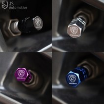 JS automotive 모하비더마스터 차량 타이어 에어캡 밸브캡 주입구마개 로고각인 커버 포인트 장식 실외 드레스업, B육각-골드(4p)