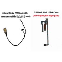 짐벌 3 인 1 플랫 케이블 DJI 미니 2 용 고무 카메라 렌즈 유리 PTZ 신호선 전송 플렉스 와이어 드론 Rpair 부품, [09] 2 in 1