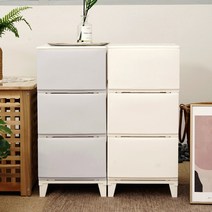 보노 심플리 340 서랍장 3단 일반형 인테리어 수납장, 라이트그레이