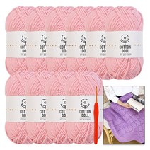 [니뜨] 코튼돌 뜨개실 (50g) x 10볼+ 모사용코바늘 5/0호(3.0mm)+코튼돌 아모르블랭킷도안, 11_베이비핑크