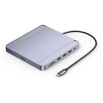 아이맥 멀티 허브 타입-C타입 7 in 1 맥미니 맥스튜디오 스탠드 탁상용 거치대 복합, 7 in 1 기가넷+SD+Type-C+USB3