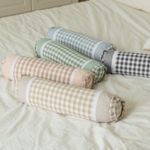 퍼닝 메밀 원형 원통 경추베개, 블루
