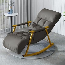 [북유럽스윙흔들의자편한] 북유럽 스타일 의자 수면 의자 흔들의자 휴식의자 안락의자 1인용안락의자, 그레이+골드체어 다리