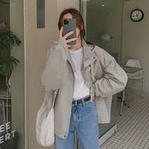 로로텐 반하이넥 바람막이 점퍼 루즈핏 남여공용 빅사이즈