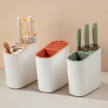 나이트 물빠짐 레트로 칼보관함 박스 주방정리 칼집, 1개, 4칼꽂이-블루