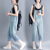 SAMARA 여성멜빵청바지 데님멜빵바지 와이드멜빵청바지 배고멜빵바지 캐주얼청바지 신상멜빵청바지 점프수트 구부멜빵청바지 멜빵청팬츠 데님팬츠 여름청바지 BGJ13