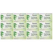 Himalaya 퓨리파잉 님&강황 클렌징 바 부드럽고 투명하고 없는 피부를 위한 얼굴 및 바디 비누 125g(4.41온스) 12팩, 125g