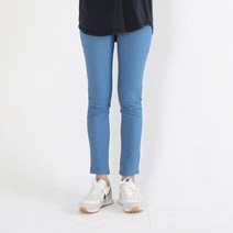 편한 데일리 하늘 여자 여자여름바지 7부바지 패션코디 통바지 밴딩 마바지 여자바지 국민청바지 배기팬츠