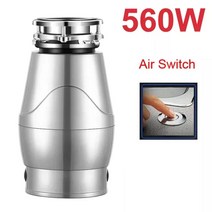 220V Household Food Garbage Disposal Food Residue Crusher Sewer Rubbish Disposal Crusher Grinder Kit, 01 Air switch Silver_04 AU