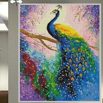 큐브아트 아름다운공작 (50x60cm전체사각) 보석십자수