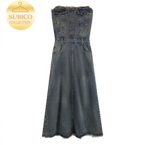 데님 원피스 청 스커트 키치룩 바캉스룩 뷔스티에 퍼프 브이넥 보라카이 백예린