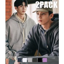 JEMUT [패키지] 파일 오버핏 투웨이 후드집업 6종 2PACK KJHD2407 [Package] File Overfit Twoway Hood Zipup 2PACK KJHD240