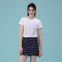 커터앤벅 여성 앞판 바코드 라운드 티셔츠 1121220116 WH