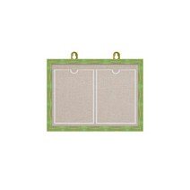 제이에스칠판 아크릴 포켓 A4 게시판 2구 590x430mm, 베이지색, 그린파스텔