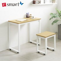 아트박스/이스마트 스틸 틈새 사이드테이블 800x400, 화이트:(일자다리)블랙