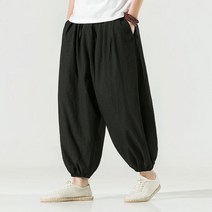 빅사이즈 남성 린넨 가을 하렘 스님 벌룬 와이드 팬츠 알라딘 바지 빅사이즈