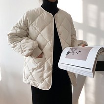 여성용 누빔솜 패딩점퍼 노카라 자켓 경량 패딩L221208024