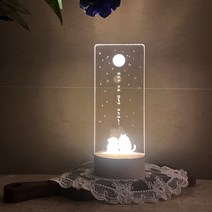 슬로우리스트 멍냥이 아크릴 무드등 고양이 강아지 조명등 선물 각인, 추천문장2(저 하늘에... )