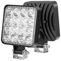 48w 16LED 작업등 바 DRL 주간 주행등 방수 자동차 조명 어셈블리 트럭 오프로드 트랙터 12V, 03 White, 03 White