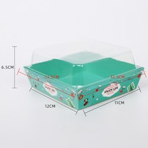 토스트 샌드위치 포장용기 포장 상자 100 세트 커버 퍼프 빵 직사각형 와플포장지, 사각파랑비둘기 100세트