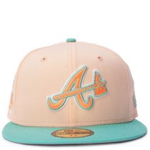 뉴에라 애틀란타 브레이브스 Peach Mint 59FIFTY Fitted 모자 7 3/8