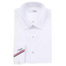 [S.T듀퐁 셔츠] (SE3SM12LS908SWH)화이트 삼선포인트 스판 노포켓 일반핏셔츠