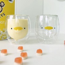 ST 캐릭터잔 로모주 거꾸로 캐릭터 유리 컵 단열 투명 동물 머그 잔, 거꾸로유리컵, 시크고양이